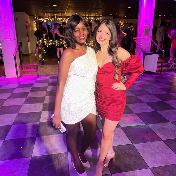 Oh Polly Can’t Get Enough Bardot Puff Sleeve Mini Ruched Dress Red Maroon 2 XS - Picture 5 of 9